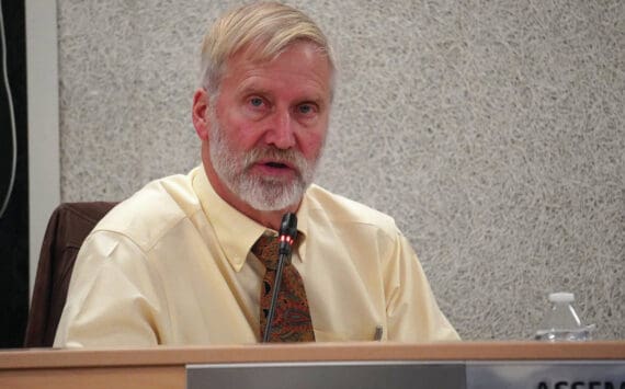 Assembly President Peter Ribbens speaks during a meeting of the Kenai Peninsula Borough Assembly in Soldotna, Alaska, on Tuesday, Dec. 3, 2024. (Jake Dye/Peninsula Clarion)