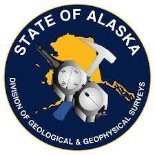 Logo for Alaska Division of Geological & Geophysical Surveys. Photo courtesy of State of Alaska Division of Geological & Geophysical Surveys