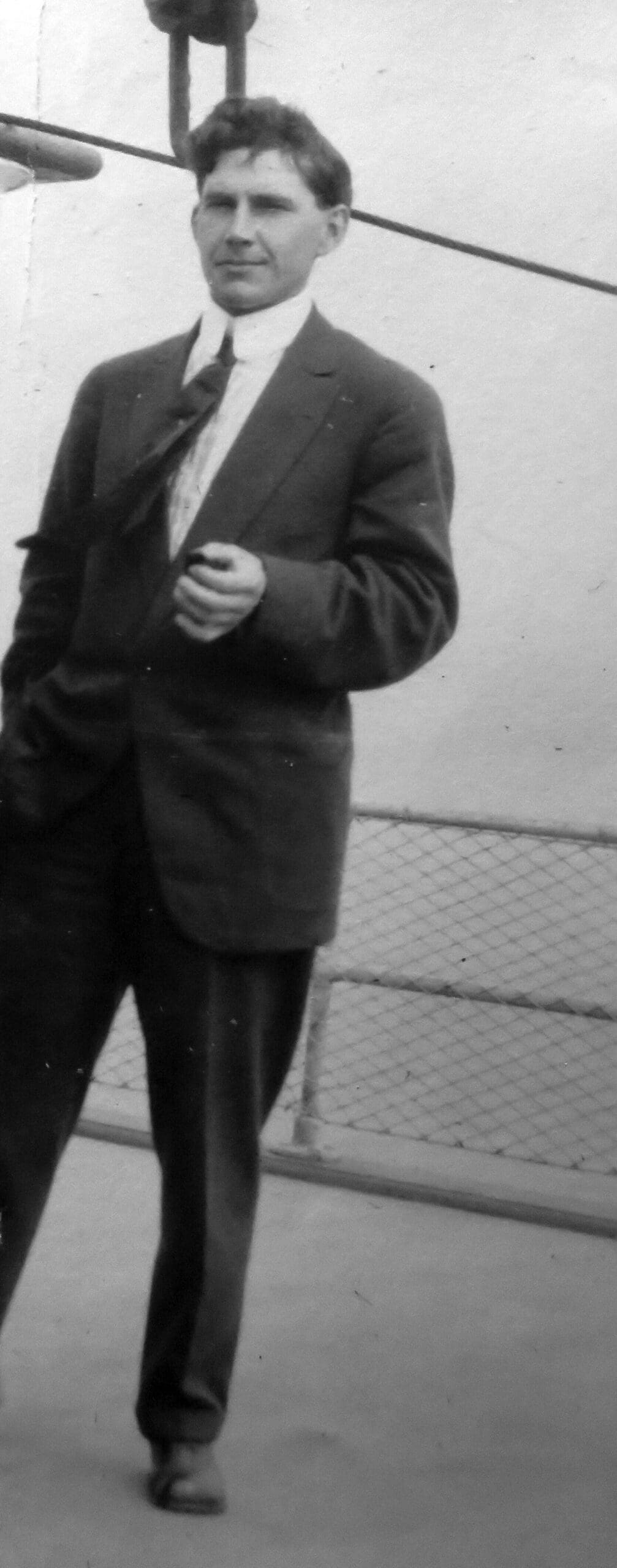 Keith McCullagh aboard a ship in 1915. (Photo courtesy of the Peggy Arness Collection)