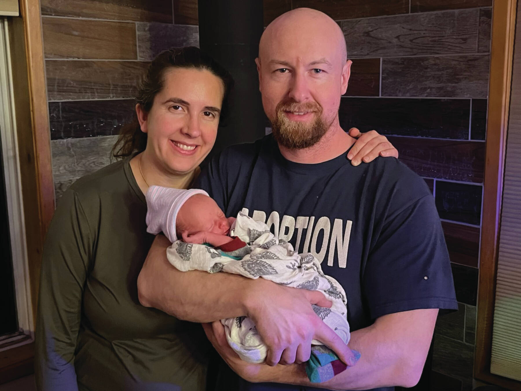 Benedict Joseph Traugott, South Peninsula Hospital’s first baby of 2024, is pictured with his parents Elizabeth and Nathan Traugott.