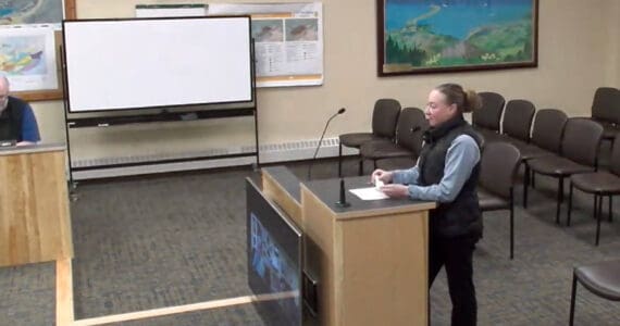 Breezy Berryman addresses the Homer Planning Commission during the public hearing portion of their regular meeting on Jan. 2, 2025, in the Homer City Hall Cowles Council Chambers in Homer, Alaska. Screenshot.