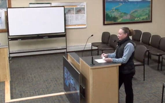 Breezy Berryman addresses the Homer Planning Commission during the public hearing portion of their regular meeting on Jan. 2, 2025, in the Homer City Hall Cowles Council Chambers in Homer, Alaska. Screenshot.