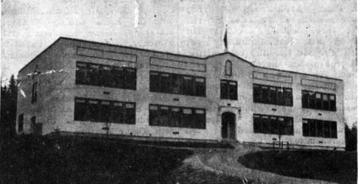 This 1931 photograph from the Wrangell Sentinel shows the Wrangell public school where Jean Hofstad (the former Nellie McCullagh) taught during the 1940s.