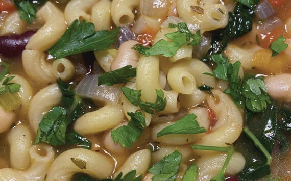 This vegetable minestrone soup is satisfying, nutritious and comes together fast. (Photo by Tressa Dale/Peninsula Clarion)